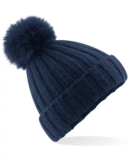 Beechfield Verbier Faux Fur Pop Pom Chunky Beanie | CB413