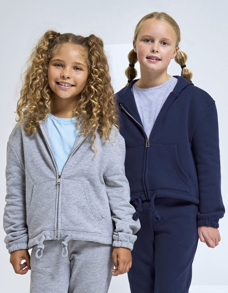 TriDri® Kids Recycled Cropped Oversize Full-Zip Hoodie | TR61B