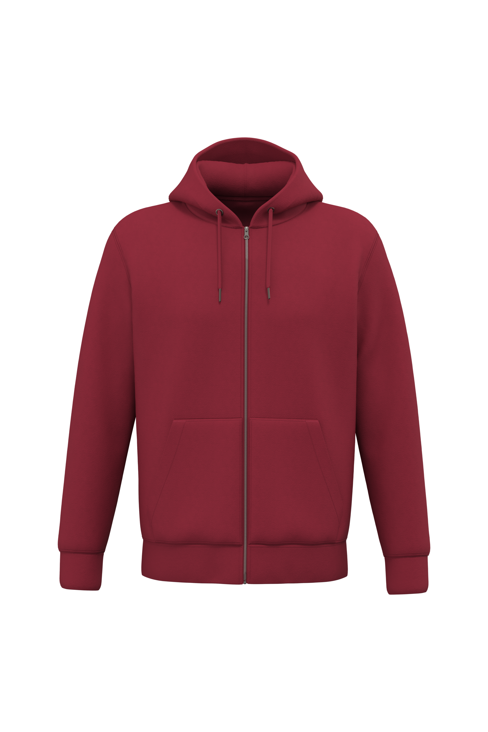 Native Spirit NS402 Bio-Zip-Hoodie Hibiscus Red – Vorderseite