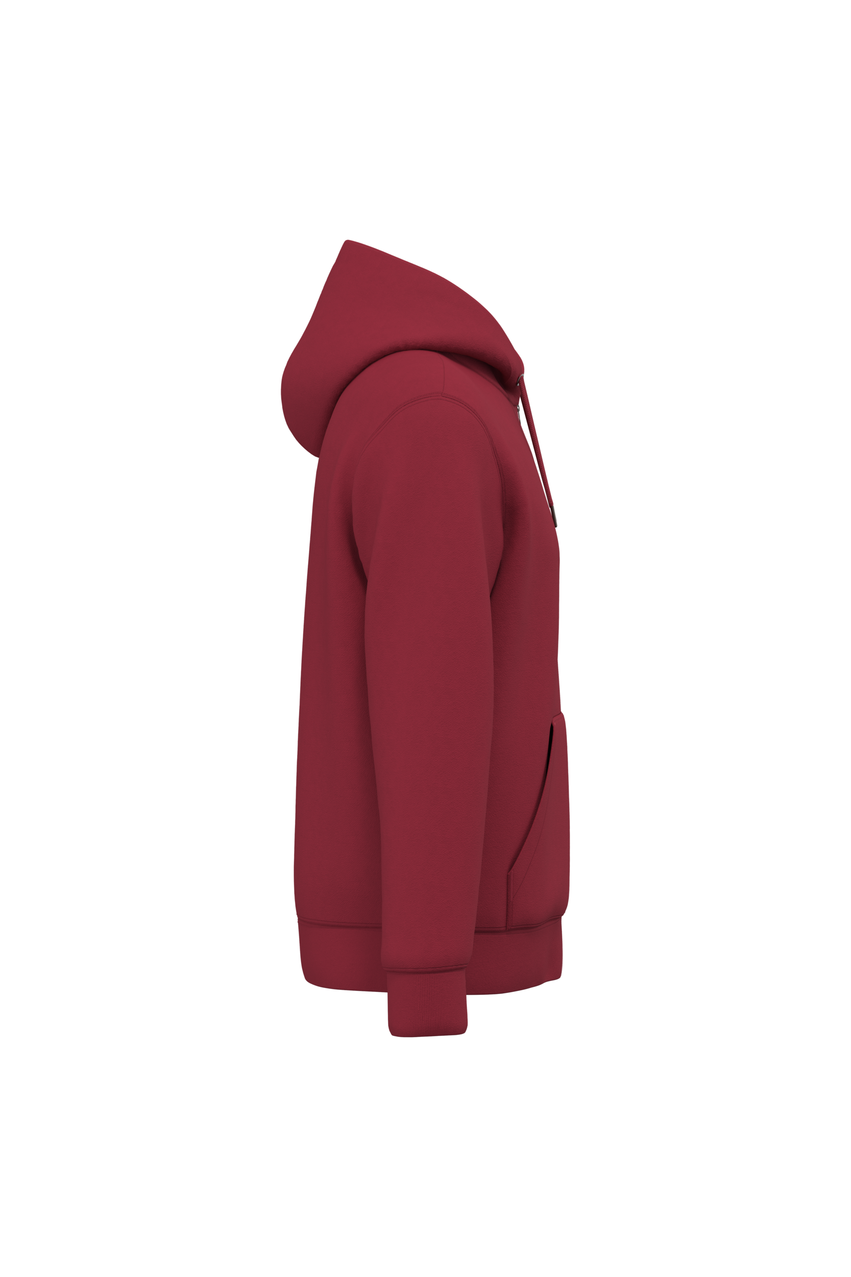 Native Spirit NS402 Bio-Zip-Hoodie Hibiscus Red – Seitenansicht