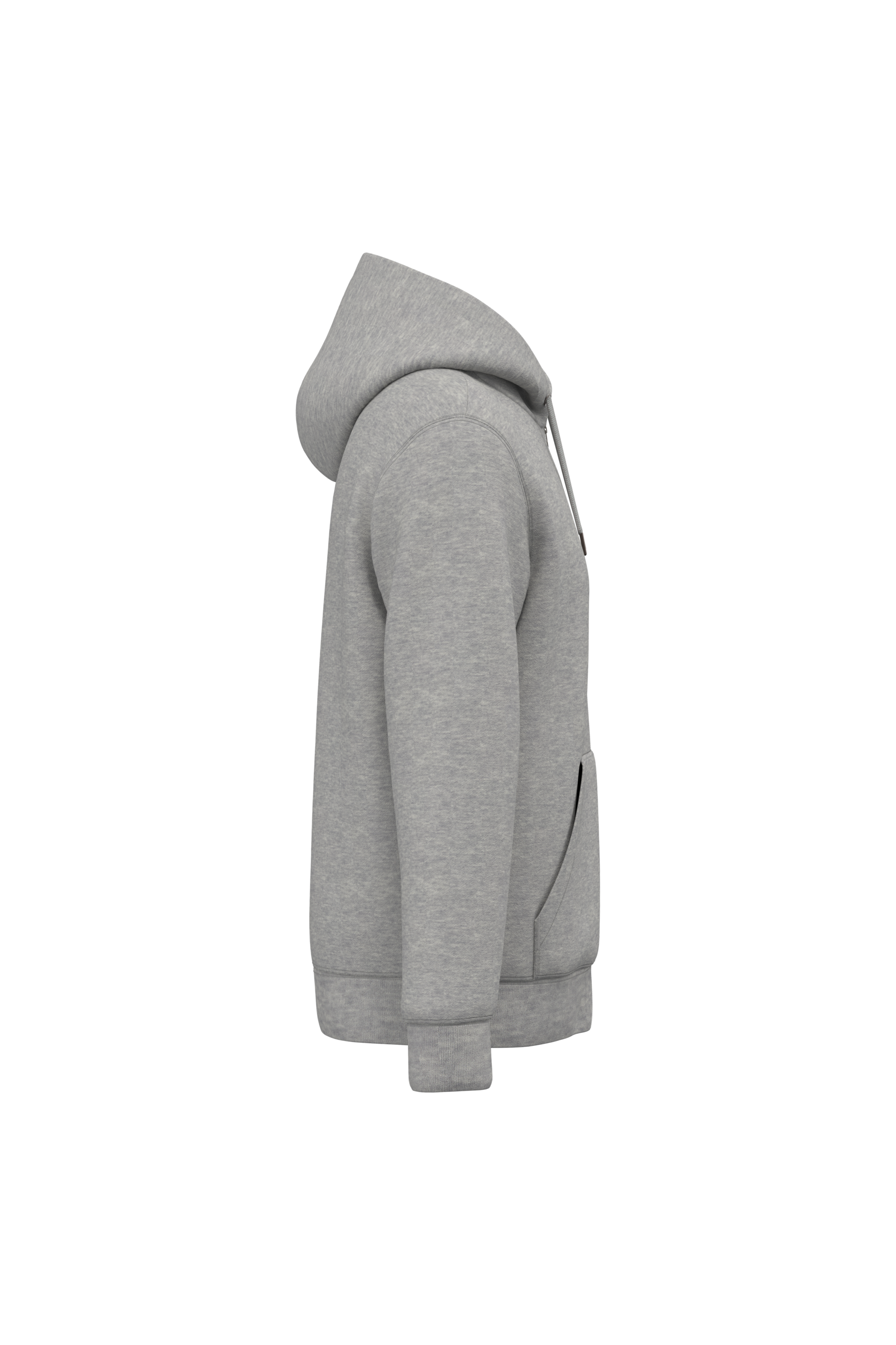 Native Spirit NS402 Bio-Zip-Hoodie Moon Grey Heather – Seitenansicht