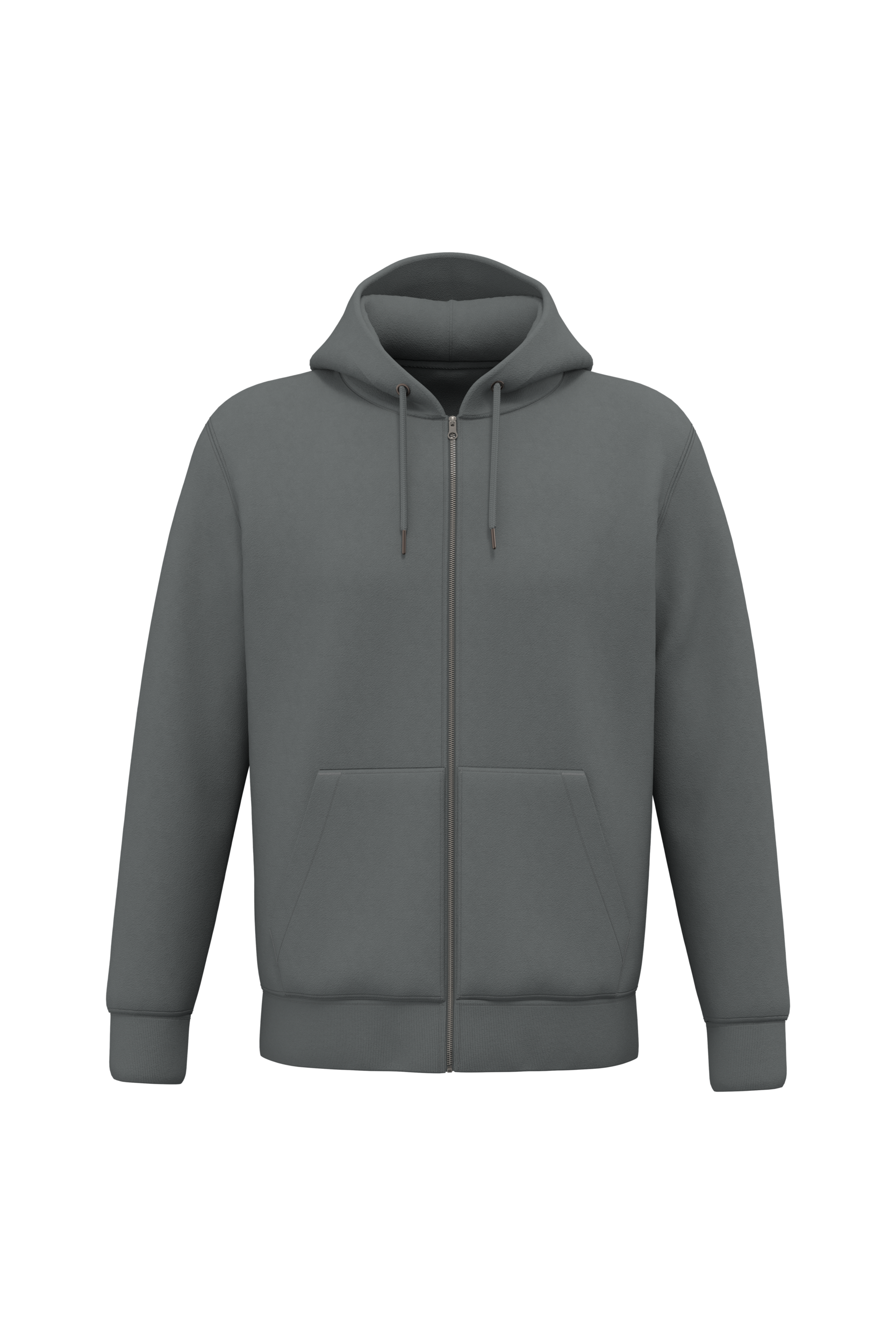 Native Spirit NS402 Bio-Zip-Hoodie Iron Grey – Vorderseite