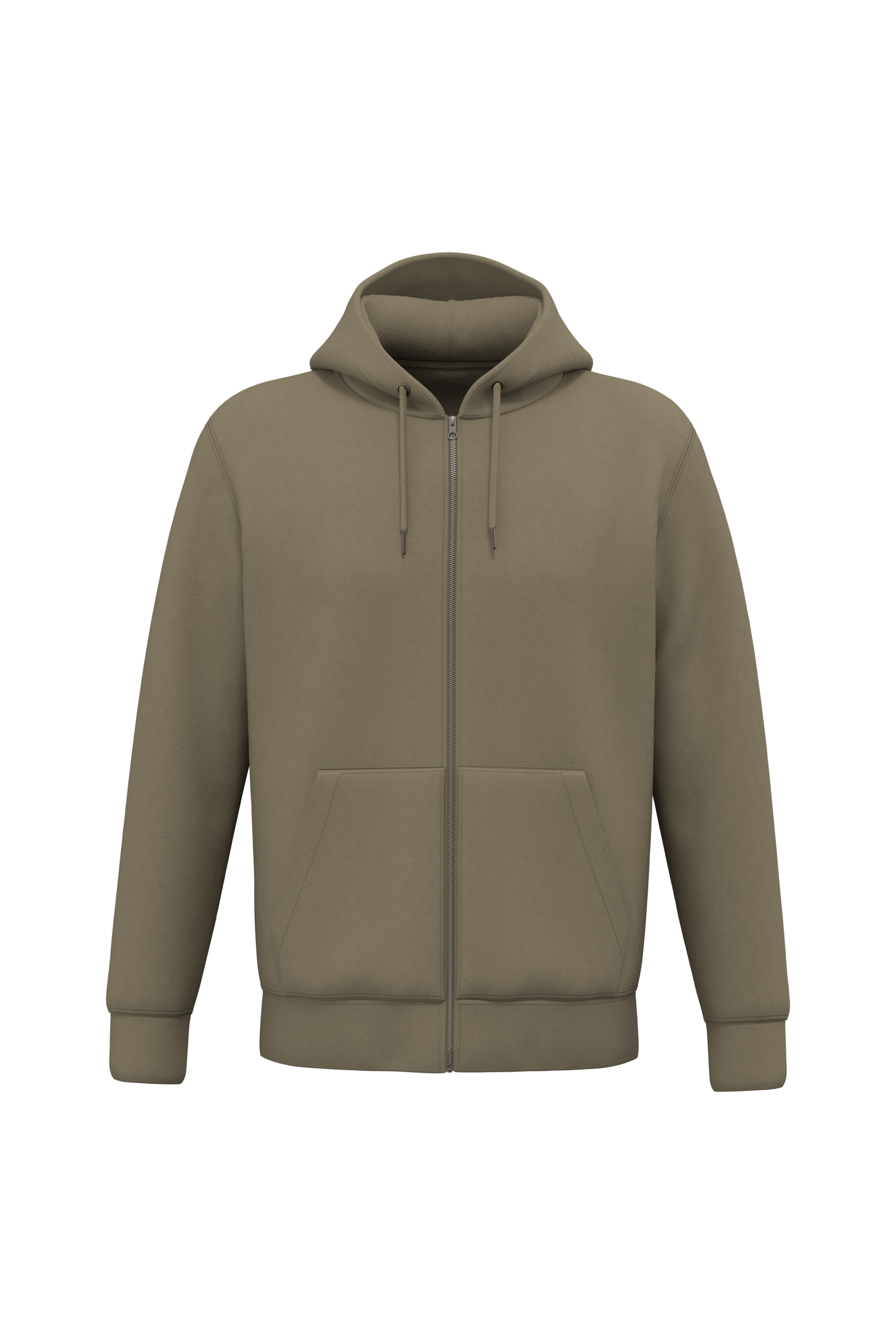 Native Spirit NS402 Bio-Zip-Hoodie Light Olive Green – Vorderseite