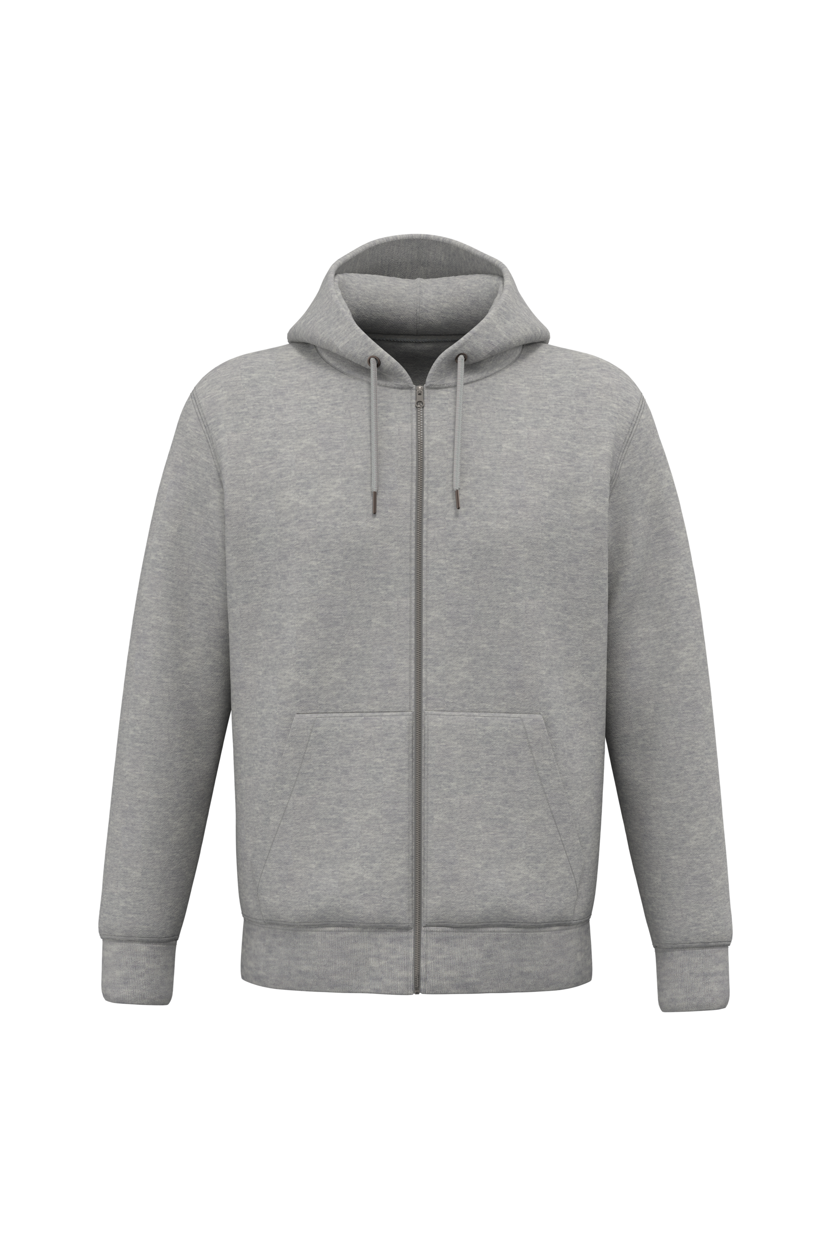 Native Spirit NS402 Bio-Zip-Hoodie Moon Grey Heather – Vorderseite