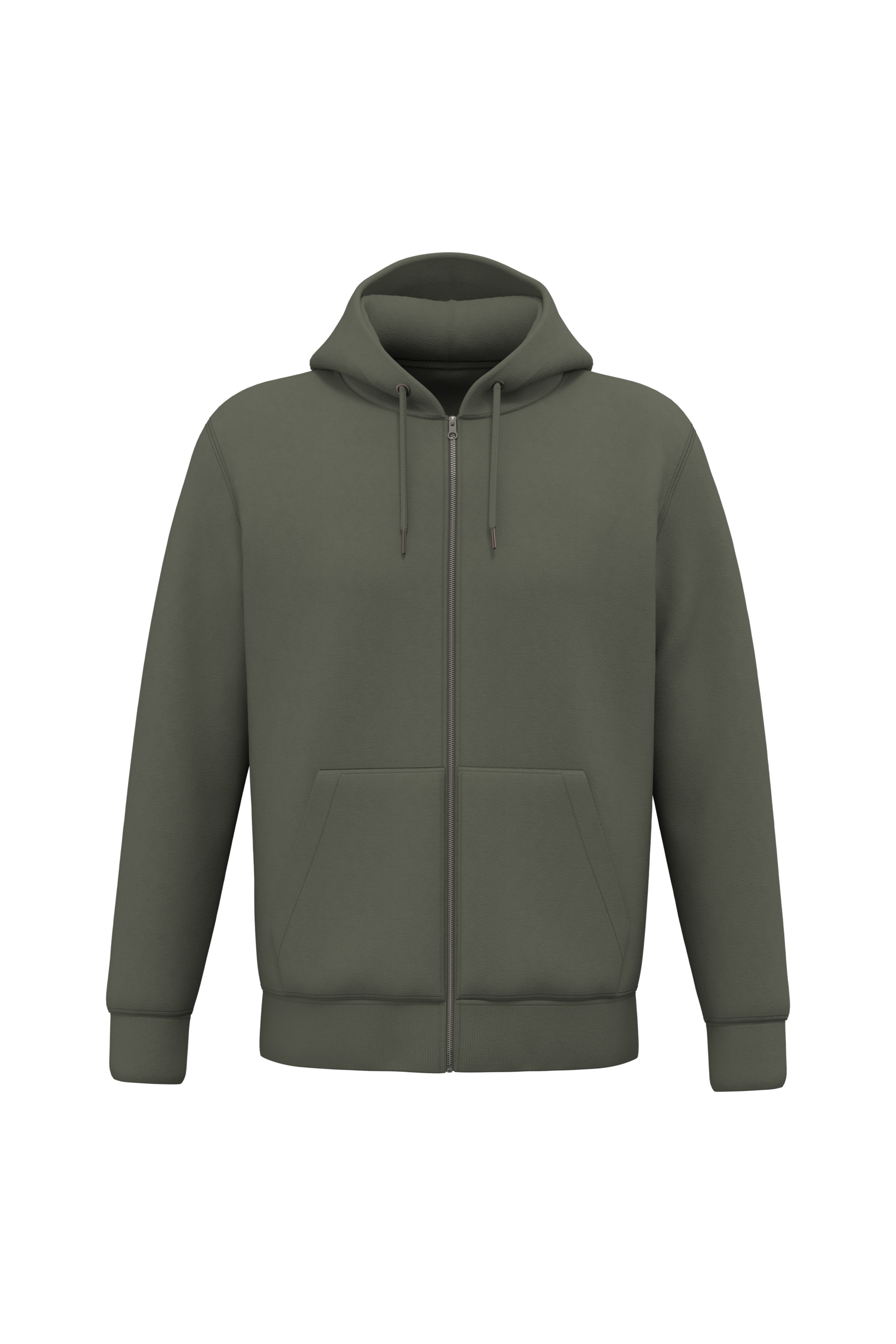 PS_NS402_ORGANICKHAKI.png Native Spirit NS402 Bio-Zip-Hoodie Organic Khaki – Vorderseite